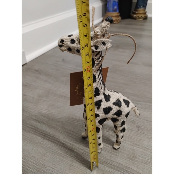 Burlap Handmade Giraffe Made In India 10" - Picture 3 of 4